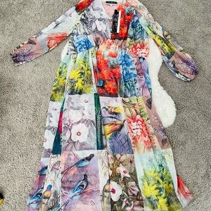 Dalia Macphee | Dresses | Nwt Dalia Macphee Mixed Print Maxi Dress Xl ...